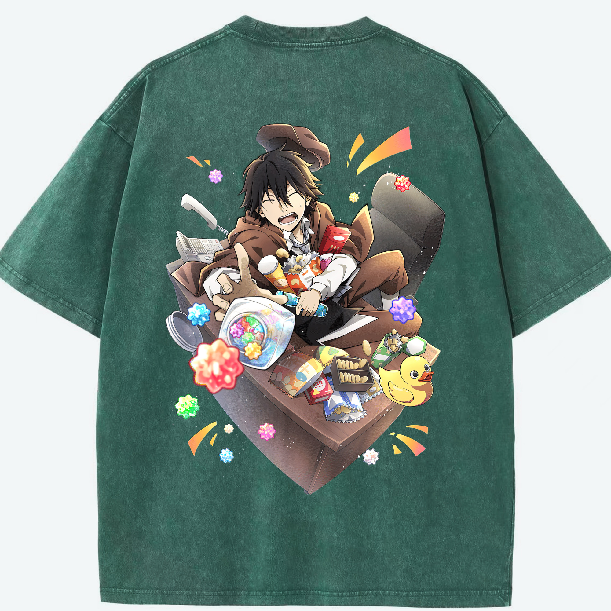 （画像用） 文豪ストレイドッグス Bungo Stray Dogs 綿100% ヴィンテージ風 半袖Tシャツ（背面プリント）